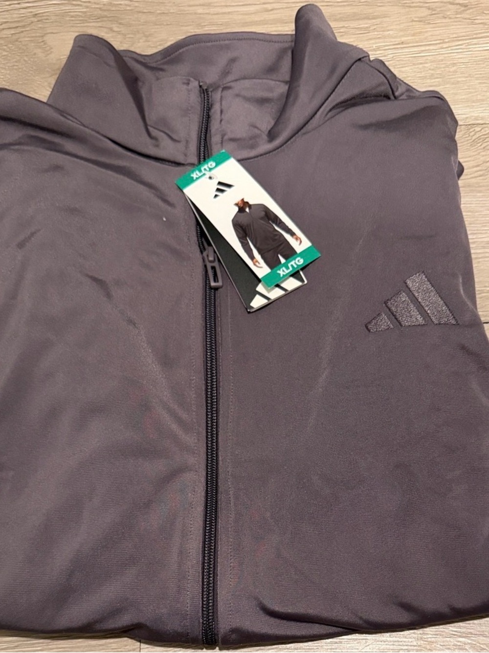adidas Men’s XL  Gray Full-Zip Performance Jacket